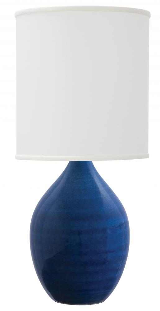 Scatchard 24" Stoneware Table Lamps in Blue Gloss