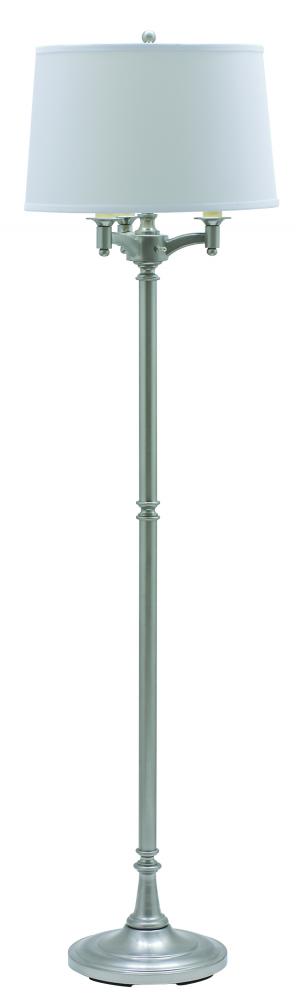 Lancaster 62.75" Satin Nickel Six Way Floor Lamps