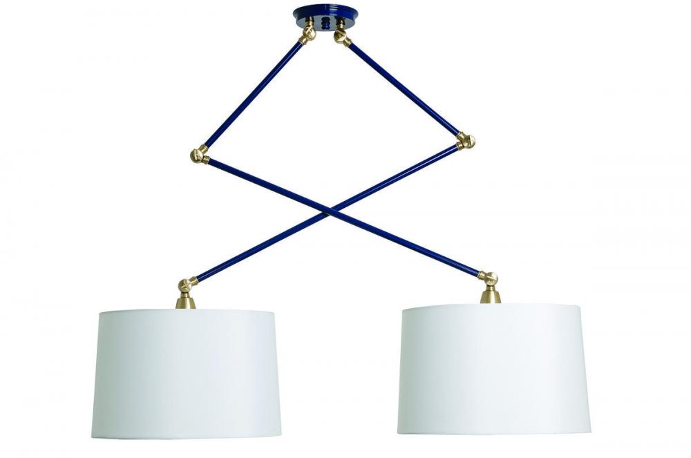 Uptown Double Adjustable Pendant Navy Blue/Satin Brass