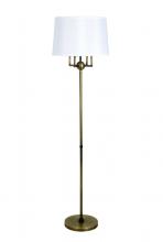 House of Troy A700-AB/BLK - Alpine 4 Light Cluster Antique Brass/Black Floor Lamp with White Silk Softback Shade