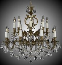 American Brass & Crystal CH9572-O-23S-PI - 8+8 Light Rosetta Chandelier