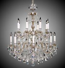 American Brass & Crystal CH9580-A-10W-PI - 8+8 Light Rosetta Chandelier
