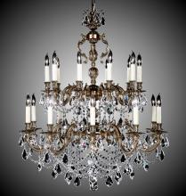 American Brass & Crystal CH9581-A-12G-ST - 10+10 Light Rosetta Chandelier