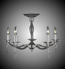 American Brass & Crystal FM5334-SP-37G-38G-ST - 5 Light Kensington Flush Mount Larger