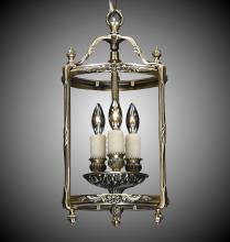 American Brass & Crystal LT2108-10G-PI - 3 Light 8 inch Lantern with Clear Curved Glass