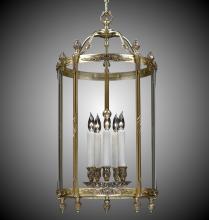 American Brass & Crystal LT2117-16G-ST - 5 Light 17 inch Lantern with Clear Curved Glass