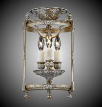 American Brass & Crystal LTFM2108-04G-ST - 3 Light 8 inch Flush Lantern with Clear Curved Glass