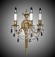 American Brass & Crystal WS2113-U-12G-PI - 3 Light Torch Wall Sconce