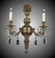 American Brass & Crystal WS9062-O-07G-ST - 2 Light Finisterra Torch Wall Sconce