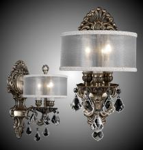 American Brass & Crystal WS9420-O-03G-PI-GL - 3 Light Shaded Wall Sconce