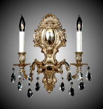 American Brass & Crystal WS9424-A-03G-ST - 2 Light Fleur-De-Lis Medium Wall Sconce