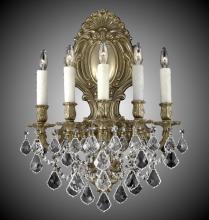 American Brass & Crystal WS9429-O-16G-PI - 5 Light Fleur-De-Lis Large Wall Sconce