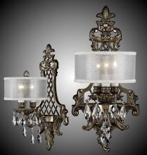 American Brass & Crystal WS9450-A-02G-PI-GL - 3 Light Shaded Lattice Wall Sconce