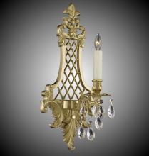 American Brass & Crystal WS9453-A-10G-ST - 1 Light Lattice Medium Wall Sconce