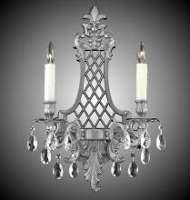 American Brass & Crystal WS9454-O-05S-PI - 2 Light Lattice Medium Wall Sconce
