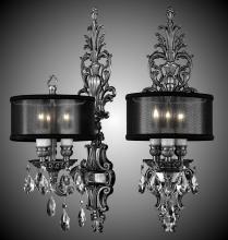 American Brass & Crystal WS9480-O-01G-ST-PG - 3 Light Shaded Extended Wall Sconce