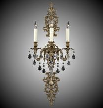 American Brass & Crystal WS9489-O-12G-ST - 3 Light Filigree Extended Top and Tail Wall Sconce