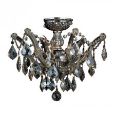 Worldwide Lighting Corp W33116C16-GT - Maria Theresa 3-Light Chrome Finish and Golden Teak Crystal Semi-Flush Mount Ceiling Light 16 in. Di