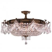 Worldwide Lighting Corp W33354B30-CL - Winchester 10-Light Antique Bronze Finish and Clear Crystal Semi Flush Mount Ceiling Light 30 in. Di