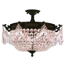 Worldwide Lighting Corp W33354F24-CL - Winchester 4-Light dark Bronze Finish and Clear Crystal Semi Flush Mount Ceiling Light 24 in. Dia x 