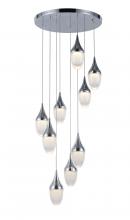 Worldwide Lighting Corp W33838C18 - droplet 22.5-Watt Polished Chrome Finish Integrated LEd Clear Multi Light Pendant 3000K 18 in. Dia x
