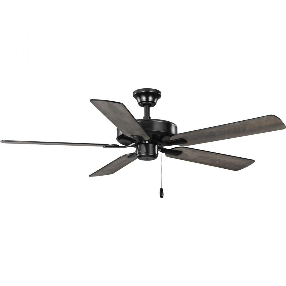 AirPro 52 in. Matte Black 5-Blade AC Motor Transitional Ceiling Fan