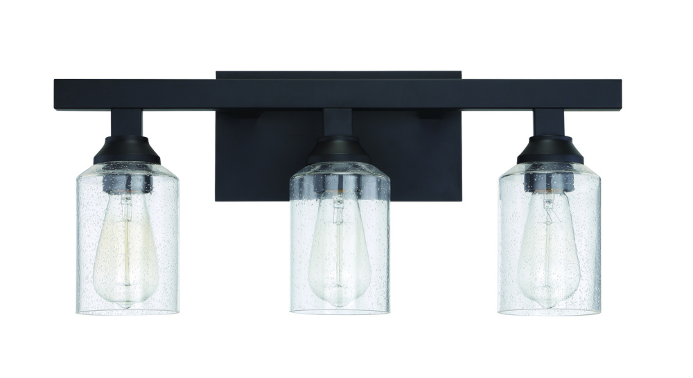 Chicago 3 Light Vanity in Flat Black