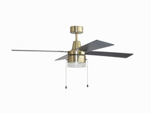 Craftmade DAL48SB4 - 48" Ceiling Fan w/Blades & LED Light Kit, Clear Seeded