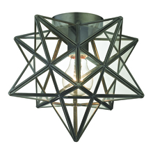 ELK Home Plus 1145-005 - Moravian Star 1-Light Flush Mount in Bronze with Clear Glass