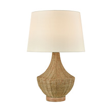 ELK Home Plus D4545 - Rafiq Outdoor Table Lamp in Natural Rattan with Off-white Nylon Shade