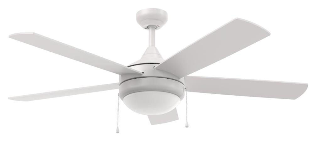 2LT 52"FAN- 5 BLADES-E26-WH-1/2" ROD