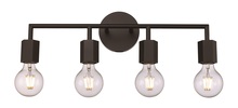 Trans Globe 22234 BK - Placerville Bulb-Style Industrial 4-Light Vanity Light