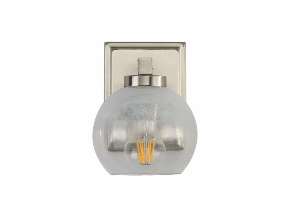 Elliott 1-Light Vanity Light in Pewter with Alabaster Shade