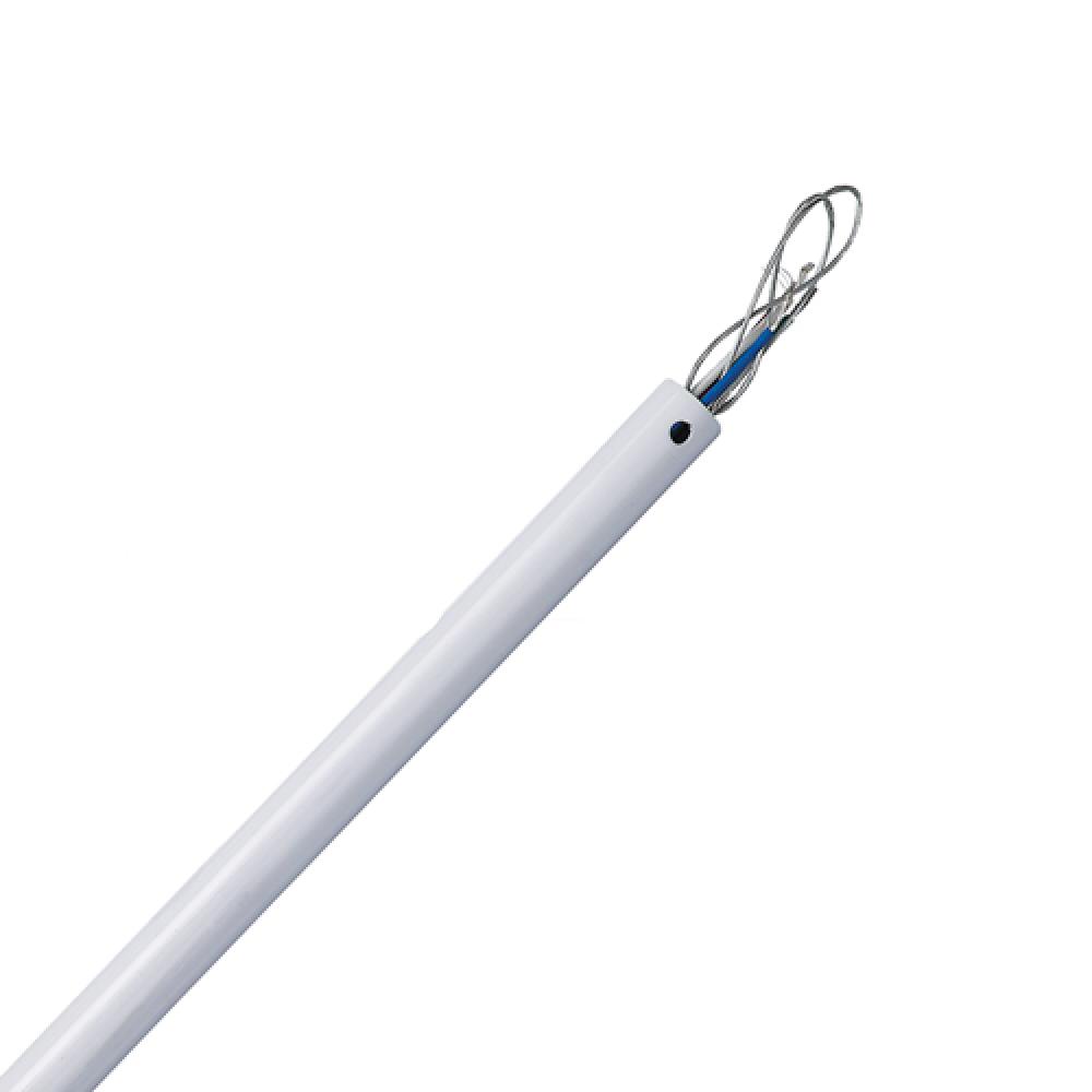 Downrod, 12 IN White, C/W Wiring Harness